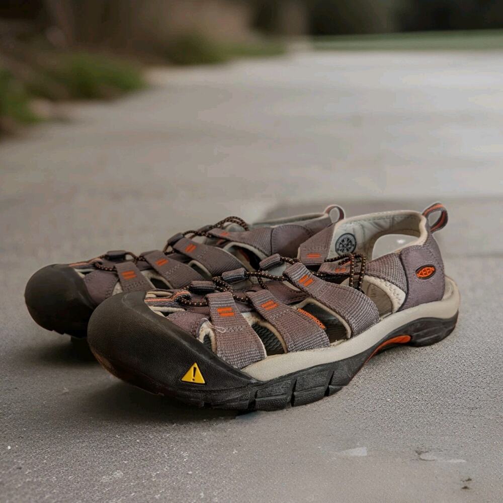KEEN Newport H2 Mens Size 12 Grey Orange Waterproof Sport Sandals Hiking Shoes